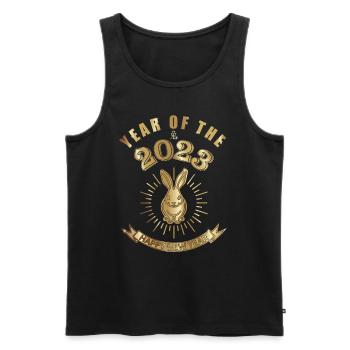 Chinese New Year - Year of the Rabbit 2023 - Men's Premium Organic Tank Top - black - Front - Michal (187cm)