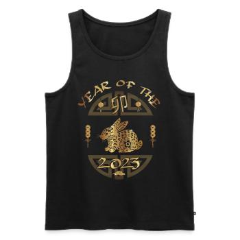 Chinese New Year - Year of the Rabbit 2023 - Men's Premium Organic Tank Top - black - Front - Michal (187cm)