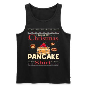 Ceci est ma crêpe de Noël - Débardeur bio Premium Homme - noir - Devant - Michal (187cm)