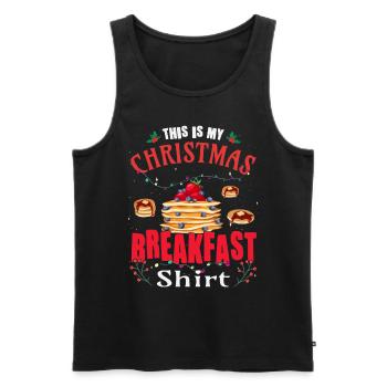 Ceci est ma crêpe de Noël - Débardeur bio Premium Homme - noir - Devant - Michal (187cm)