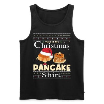 Ceci est ma crêpe de Noël - Débardeur bio Premium Homme - noir - Devant - Michal (187cm)