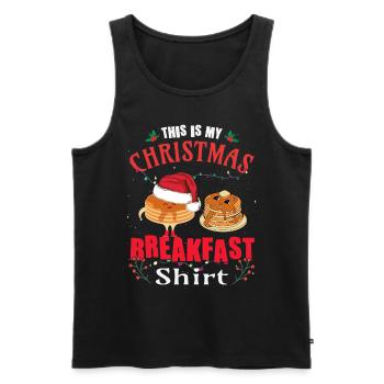 Ceci est ma crêpe de Noël - Débardeur bio Premium Homme - noir - Devant - Michal (187cm)