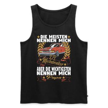 Kfz Mechatroniker Papa Vater Auto Schrauber - Männer Premium Bio Tank Top - Schwarz - Vorne - Michal (187cm)