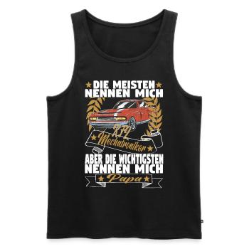 Kfz Mechatroniker Vater Papa Auto Mechaniker - Männer Premium Bio Tank Top - Schwarz - Vorne - Michal (187cm)