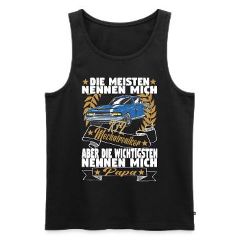 Kfz Mechatroniker Papa Vater Auto Schrauber - Männer Premium Bio Tank Top - Schwarz - Vorne - Michal (187cm)