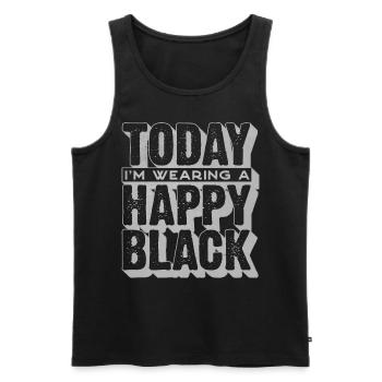 Today I wear a cheerful black - Men's Premium Organic Tank Top - black - Front - Michal (187cm)