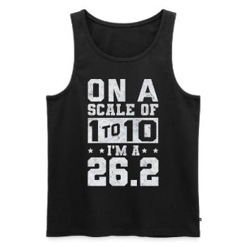 Marathonien, Marathon, Coureurs, 26, 2 - Débardeur bio Premium Homme - noir - Devant - AI Model Male 178 light (178cm)