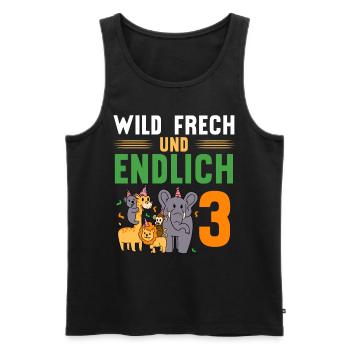 Wild Frech und Endlich 3 Jahre, 3. Geburtstag - Männer Premium Bio Tank Top - Schwarz - Vorne - Michal (187cm)
