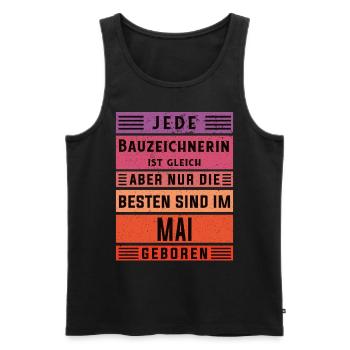 Ingenieur Geburtstag Mai geboren Bauzeichnerin - Männer Premium Bio Tank Top - Schwarz - Vorne - Michal (187cm)
