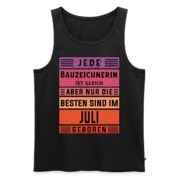 Ingenieur Geburtstag Juli geboren Bauzeichnerin - Männer Premium Bio Tank Top - Schwarz - Vorne - Michal (187cm)