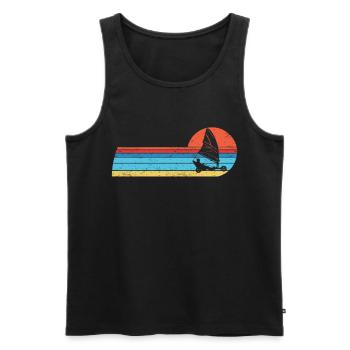 Plage Voile Windracer Land Sailers Land Sailors - Débardeur bio Premium Homme - noir - Devant - Michal (187cm)