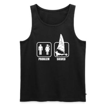 Plage Voile Windracer Land Sailers Land Sailors - Débardeur bio Premium Homme - noir - Devant - Michal (187cm)