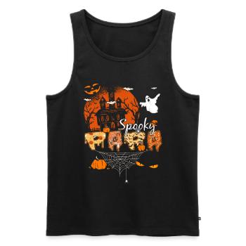 Spooky Papa Halloween Horror Gift - Men's Premium Organic Tank Top - black - Front - Michal (187cm)
