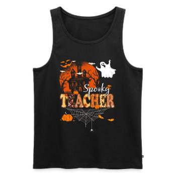 Spooky Teacher Halloween - Men's Premium Organic Tank Top - black - Front - AI Model Male 178 light (178cm)