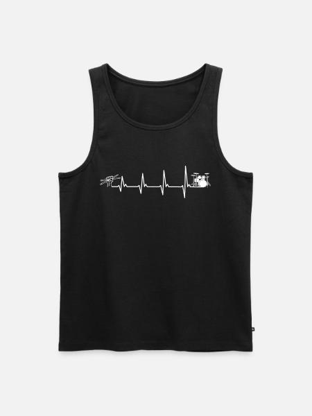 Drums heartbeat - drummer - Men's Premium Organic Tank Top - black