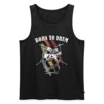 Born to drum - drummer - Men's Premium Organic Tank Top - black - Front - Michal (187cm)