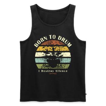 Born to drum - drummer - Men's Premium Organic Tank Top - black - Front - Michal (187cm)
