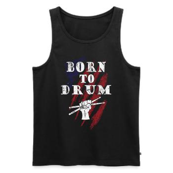 Born to drum - drummer - Men's Premium Organic Tank Top - black - Front - Michal (187cm)
