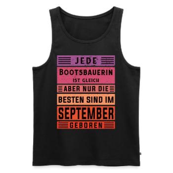 Schiffbauer Geburtstag September geboren - Männer Premium Bio Tank Top - Schwarz - Vorne - AI Model Male 178 light (178cm)