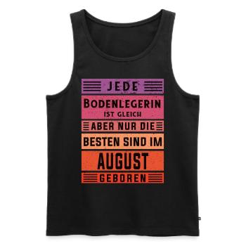 Parkett-Teppich Geburtstag August geboren - Männer Premium Bio Tank Top - Schwarz - Vorne - AI Model Male 178 light (178cm)