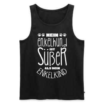 Mein Enkelhund ist süßer als deni Enkelkind - Männer Premium Bio Tank Top - Schwarz - Vorne - Michal (187cm)