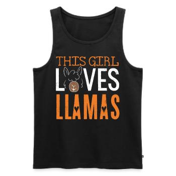 Cette fille aime les lamas, les lamas, les lamas - Débardeur bio Premium Homme - noir - Devant - AI Model Male 178 light (178cm)