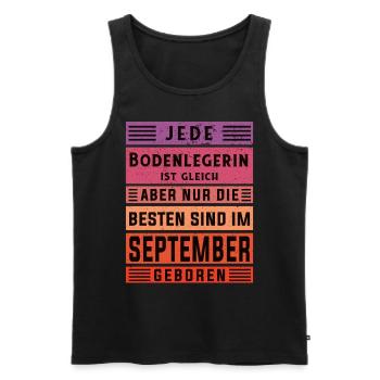 Parkett-Teppich Geburtstag September geboren - Männer Premium Bio Tank Top - Schwarz - Vorne - AI Model Male 178 light (178cm)
