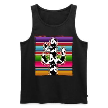 Westliche Kuhkaktus - Männer Premium Bio Tank Top - Schwarz - Vorne - AI Model Male 178 light (178cm)