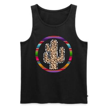 Westliche Kuhkaktus - Männer Premium Bio Tank Top - Schwarz - Vorne - AI Model Male 178 light (178cm)