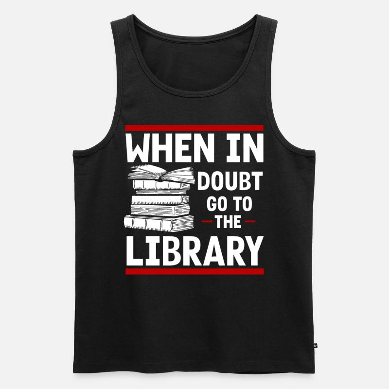 Bibliothek Bibliothekar, - Männer Premium Bio Tank Top - Schwarz