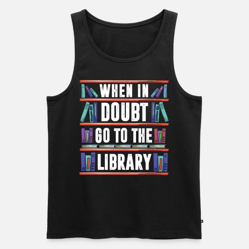 Bibliothek Bibliothekar, - Männer Premium Bio Tank Top - Schwarz