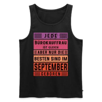 Angestellter Geburtstag September geboren - Männer Premium Bio Tank Top - Schwarz - Vorne - AI Model Male 178 light (178cm)