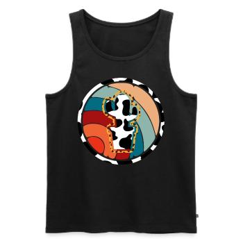 Westliche Kuhkaktus - Männer Premium Bio Tank Top - Schwarz - Vorne - AI Model Male 178 light (178cm)