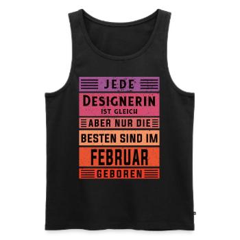 Illustrator Geburtstag Februar geboren Designerin - Männer Premium Bio Tank Top - Schwarz - Vorne - Michal (187cm)