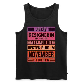Illustrator Geburtstag November geboren Designerin - Männer Premium Bio Tank Top - Schwarz - Vorne - Michal (187cm)