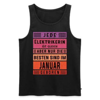 Elektriker Geburtstag Januar geboren Elektrikerin - Männer Premium Bio Tank Top - Schwarz - Vorne - Michal (187cm)