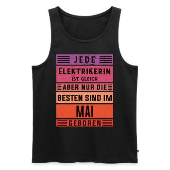 Elektriker Geburtstag Mai geboren Elektrikerin - Männer Premium Bio Tank Top - Schwarz - Vorne - Michal (187cm)