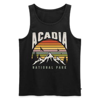 Acadia-Nationalpark - Männer Premium Bio Tank Top - Schwarz - Vorne - AI Model Male 178 light (178cm)