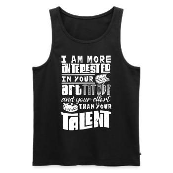 Art teacher, interested in artitude effort - Men's Premium Organic Tank Top - black - Front - AI Model Male 178 light (178cm)