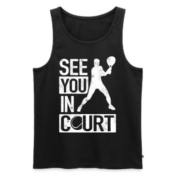 Joueur de tennis, Tennis, Tennis - Débardeur bio Premium Homme - noir - Devant - AI Model Male 178 light (178cm)