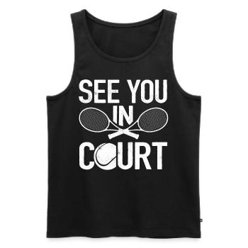 Joueur de tennis, Tennis, Tennis - Débardeur bio Premium Homme - noir - Devant - AI Model Male 178 light (178cm)