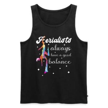 Aerial Silk Akrobatik Circus Aerialist - Männer Premium Bio Tank Top - Schwarz - Vorne - Michal (187cm)