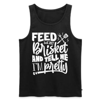 Brisketliebhaber, Briskets, BBQ - Men's Premium Organic Tank Top - black - Front - AI Model Male 178 light (178cm)