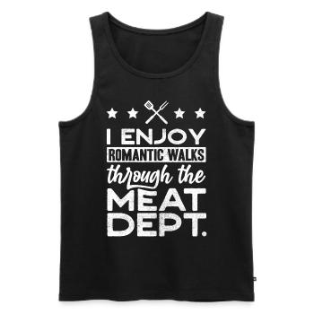Amateurs de viande, viande, porc, BBQ - Débardeur bio Premium Homme - noir - Devant - AI Model Male 178 light (178cm)
