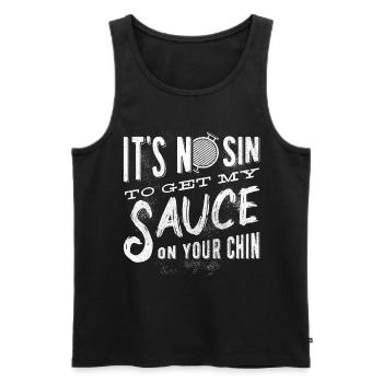 Ce n’est pas un fils pour mettre ma sauce sur elle - Débardeur bio Premium Homme - noir - Devant - AI Model Male 178 light (178cm)