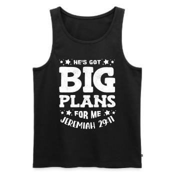Er Hat Große Pläne Für Mich, Jeremiah 29:11 Psalm - Männer Premium Bio Tank Top - Schwarz - Vorne - AI Model Male 178 light (178cm)
