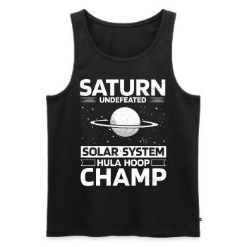 Saturne Planète, Planètes, Univers - Débardeur bio Premium Homme - noir - Devant - AI Model Male 178 light (178cm)