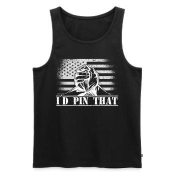 Armwrestler USA-Flaggen-Handdrücken - Männer Premium Bio Tank Top - Schwarz - Vorne - Michal (187cm)