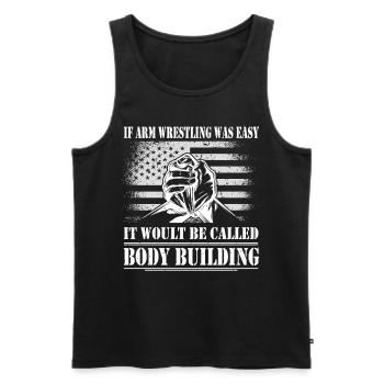 Armwrestler USA-Flaggen-Handdrücken - Männer Premium Bio Tank Top - Schwarz - Vorne - Michal (187cm)