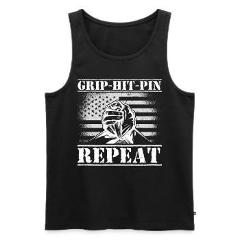 Armwrestler USA-Flaggen-Handdrücken - Männer Premium Bio Tank Top - Schwarz - Vorne - Michal (187cm)